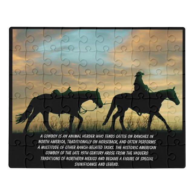 COWBOY SUNRISE JIGSAW PUZZLE (Puzzle Horizontal)