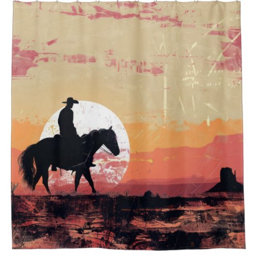 Cowboy Sunrise Shower Curtain
