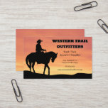Cowboy Sunset  Horse Supplies Training Boarding Business Card