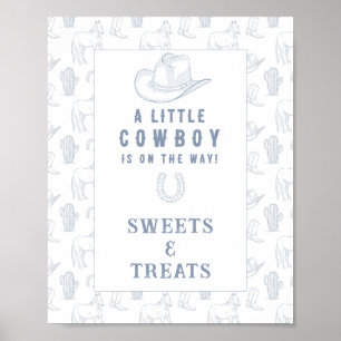 Cowboy Sweets and treats baby shower Poster