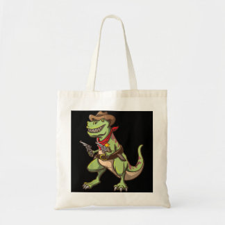 Cowboy T Rex Dinosaur Kids Wild West Country Boys Tote Bag
