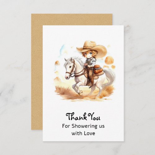 Cowboy Tales Rustic Wild West Baby Shower Thank You Card