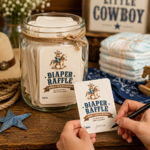 Cowboy Teddy Bear Western QR RSVP Baby Shower Enclosure Card