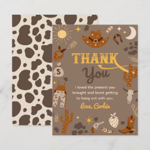 Cowboy Thank You Card   Western Thank You
