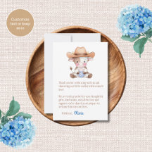 Cowboy Theme Baby Shower Thank You Cards
