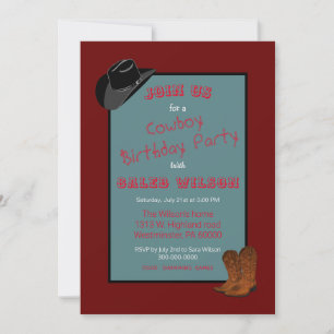 Cowboy theme party invitation