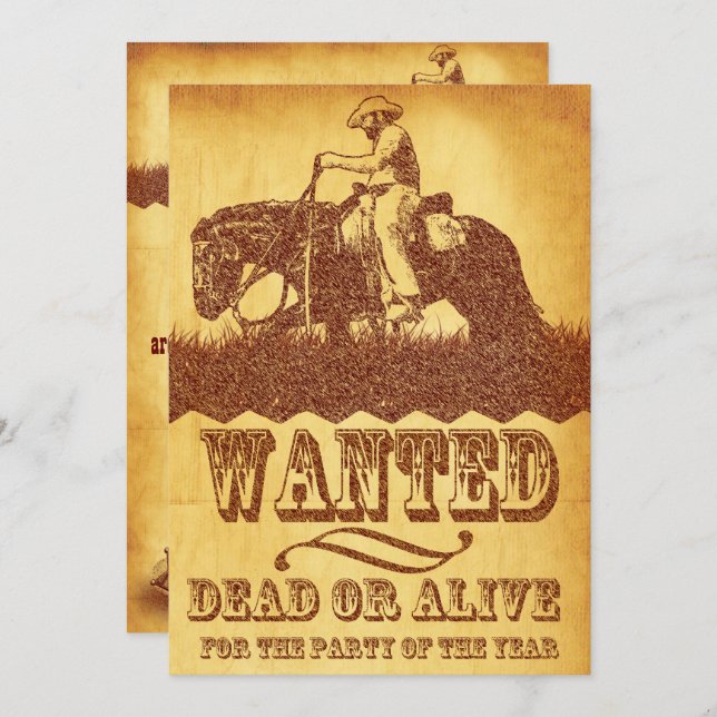 Cowboy Theme Party Invitation (Front/Back)