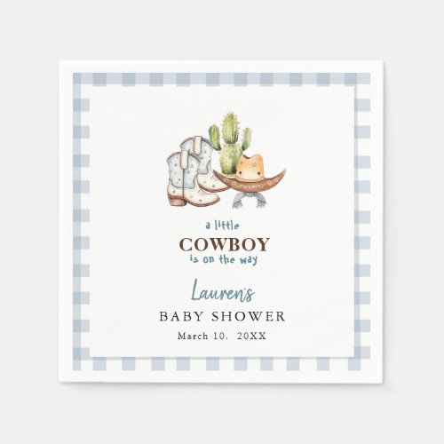 Cowboy themed Baby shower napkins