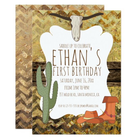 Cowboy Themed Birthday Invitation Cowboy Themed Birthday Invitation