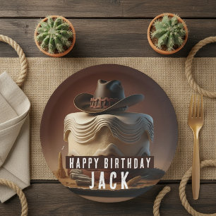Cowboy themed Birthday Paper Plates