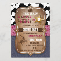 Cowboy themed birthday party invitation