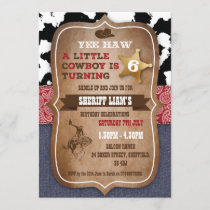 Cowboy themed birthday party invitation