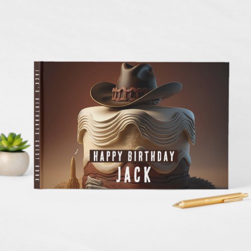 Cowboy themed Birthdays Guest Book