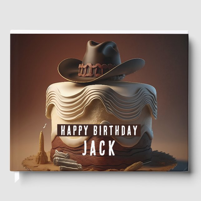 Cowboy themed Birthdays Guest Book (Front)