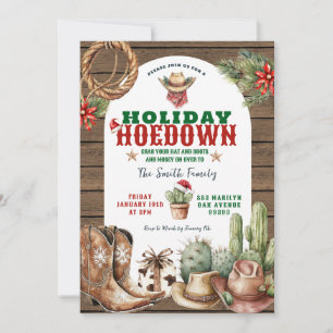 Cowboy themed holiday party invite