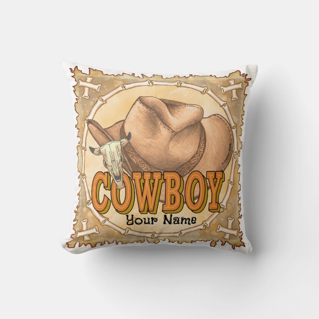 Cowboy Throw Pillow (Front)