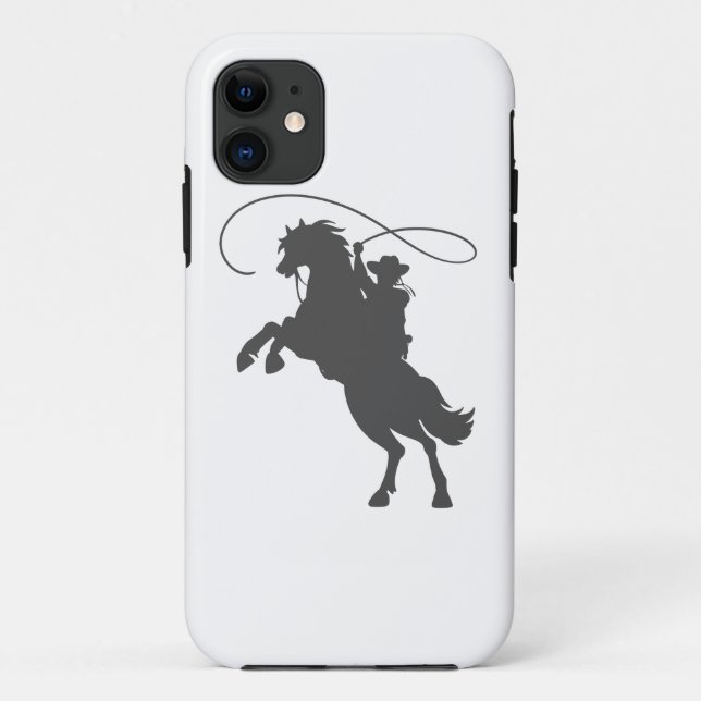 cowboy throwing lasso riding rearing up horse Case-Mate iPhone case (Back)
