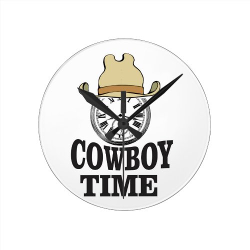cowboy time hat man round clock