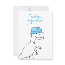 Cowboy Trex Dinosaur Kids Birthday Thank You