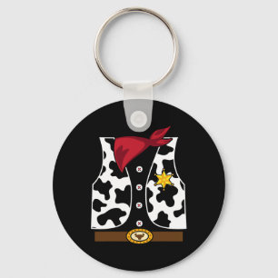 Cowboy Vest Western Sheriff Costume Cool Easy Hall Keychain