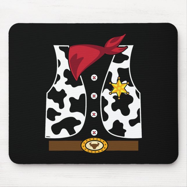 Cowboy Vest Western Sheriff Costume Cool Easy Hall Mouse Pad (Front)