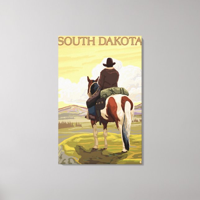 Cowboy (View from Back)South Dakota Canvas Print (Front)