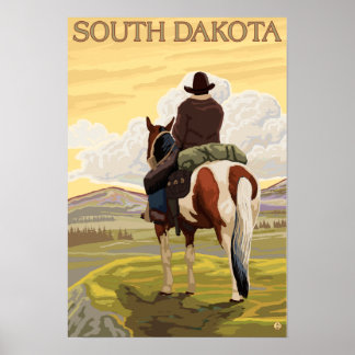 Cowboy (View from Back)South Dakota Poster