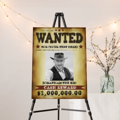  Cowboy Wanted Poster Add Your Photo Text Foam Board