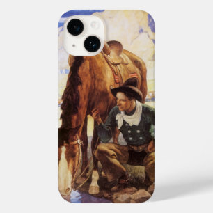 Cowboy Watering His Horse by NC Wyeth, Vintage Art Case-Mate iPhone 14 Case