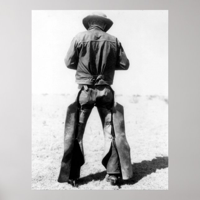 Cowboy Wearing Chaps Vintage  Poster (Front)