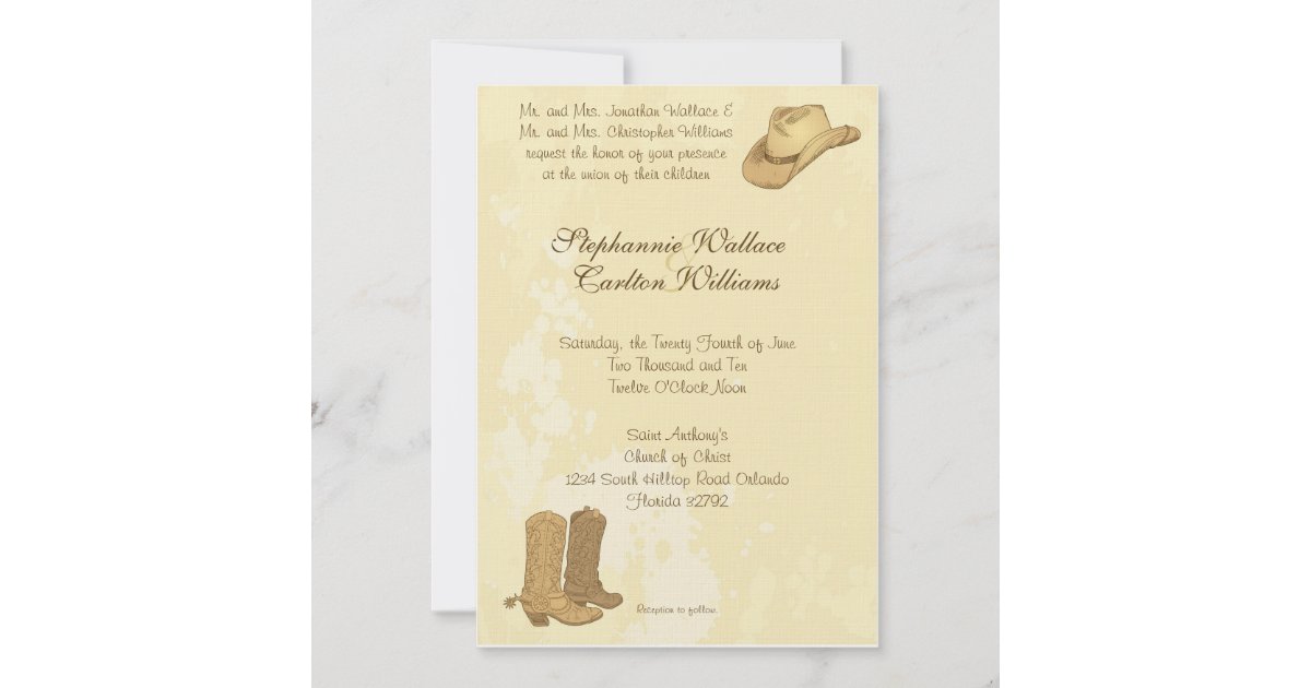 cowboy wedding invitations