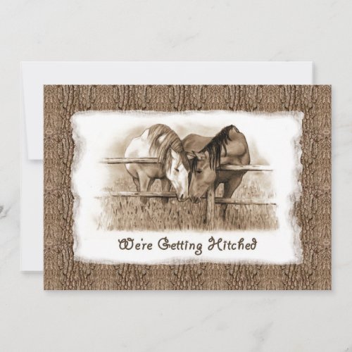 Cowboy Wedding Invitation: Getting Hitched: Horses
