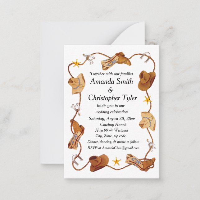 Cowboy wedding invitations (Front)