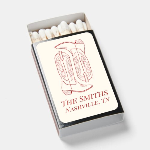 Cowboy wedding Nashville wedding Matchbox Matchboxes