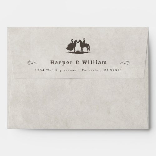 Cowboy wedding western font address wedding envelope