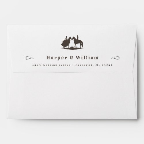 Cowboy wedding western font address wedding envelope