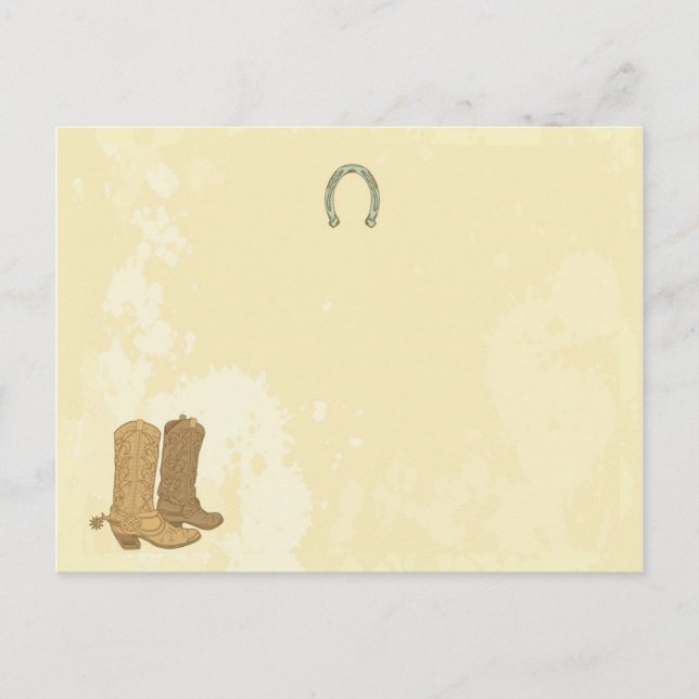 Cowboy Wedding Writable Place Card (Front)
