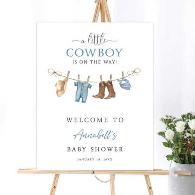 Cowboy Welcome Baby Shower Sign Wild West Baby Sh (Creator Uploaded)