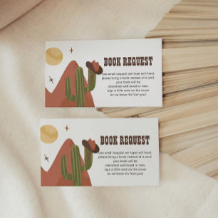 Cowboy Western Baby Shower Book Request Enclosure  Card