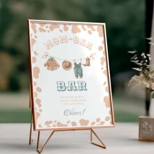 Cowboy Western Baby Shower Mom-osa Bar Sign