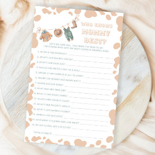 Cowboy Western Baby Shower Who Knows Mommy Best