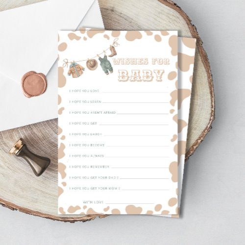 Cowboy Western Baby Shower Wishes For Baby