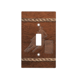 Cowboy / Western - Barrel Racer, Leather & Rope Light Switch Cover
