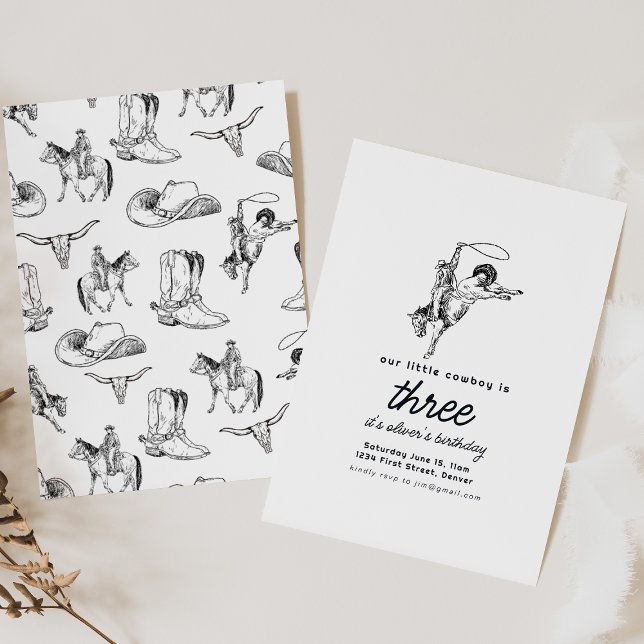 Cowboy Western Birthday Party Invitation Template (Creator Uploaded)