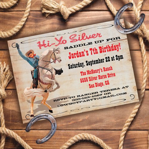 Cowboy Western Birthday Party Invitations