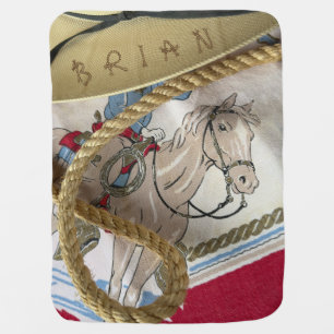 COWBOY western Blanket personalized with rope name