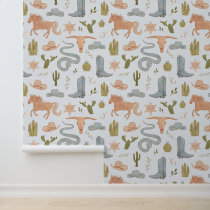 Cowboy Western Boy's Room Wallpaper