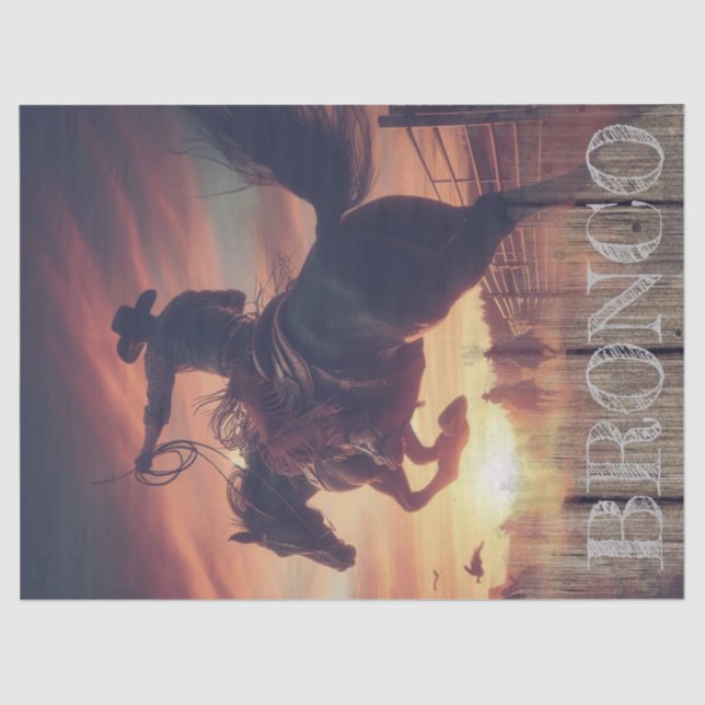 Cowboy Western Bronco Horse Tissue Paper (Front)