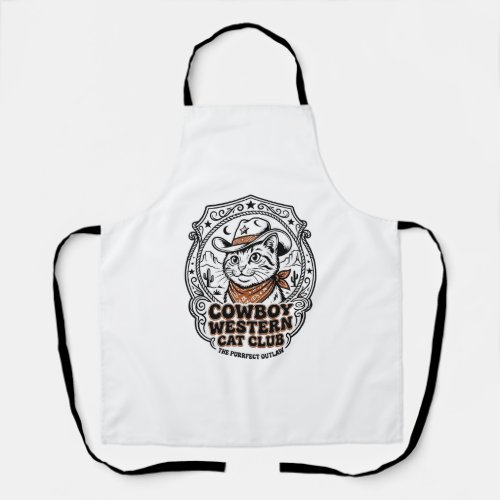 Cowboy Western Cat Pet Lover Shirt Art - Cowboy We Apron