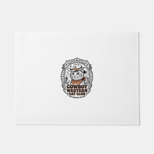 Cowboy Western Cat Pet Lover Shirt Art - Cowboy We Doormat